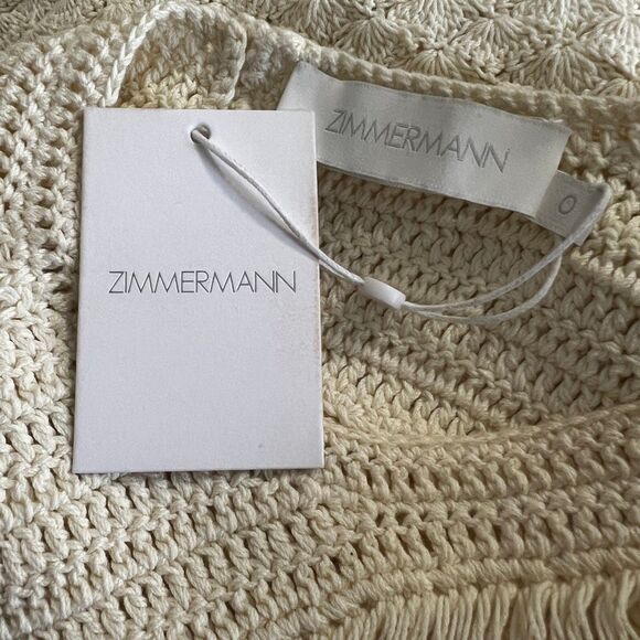 Zimmermann Waverly Crochet Crewneck Top Cream US 4 Size 0 NWT Resort Luxury - Picture 11 of 12